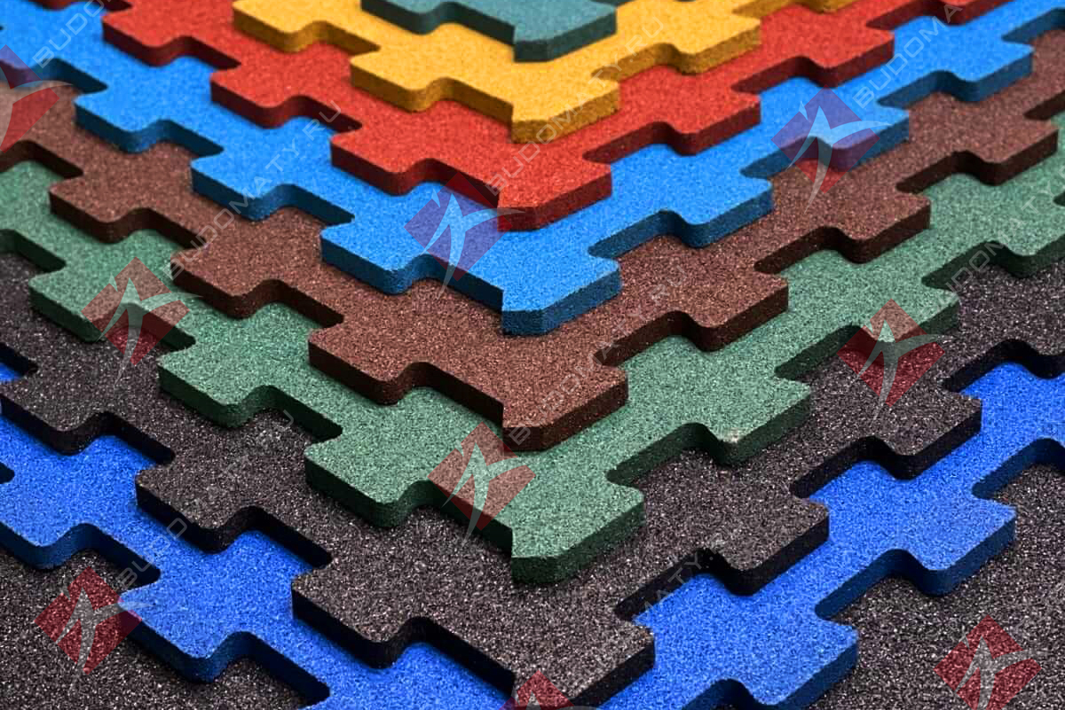 Резиновое покрытие Puzzle 1000×1000×10 мм. Доставка в Ростов-на-Дону.